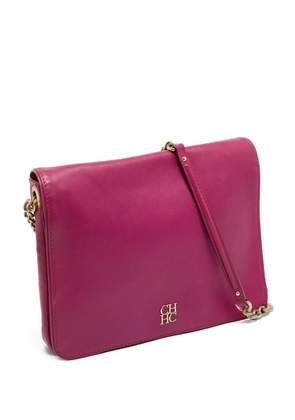 Carolina Herrera Vintage flap leather cross body bag - Pink
