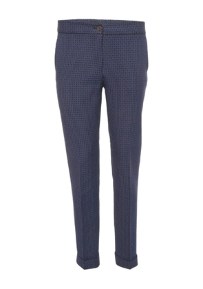 Etro Pre-Owned jacquard skinny trousers - Blue