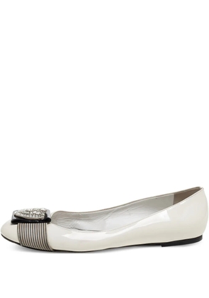 Giuseppe Zanotti Vintage pre-owned patent-leather ballet flats - White