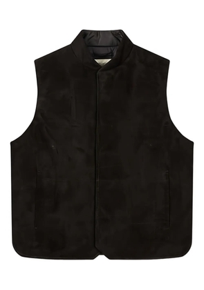 Man On The Boon. suede down gilet - Black