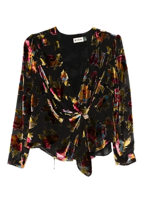 Rixo Everlyn floral knot top - Black