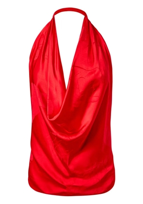 Alejandra Alonso Rojas draped silk top - Red