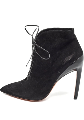 Santoni 135mm lace-up suede boots - Black