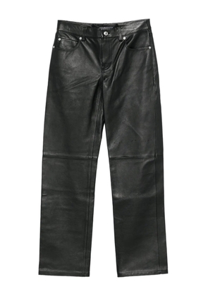 Pre-Owned Alexander Wang logo-embellished leather trousers - Black