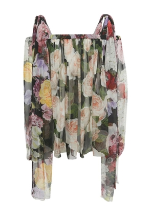 Dolce & Gabbana Pre-Owned floral-print tie blouse - Black