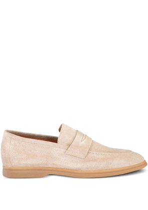 Eleventy perforated suede loafers - Neutrals