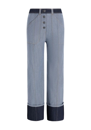 Cinq A Sept Benji cuffed button-fastening jeans - Blue