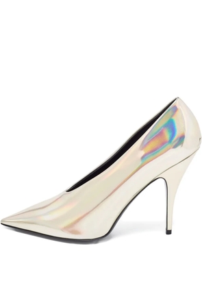 Stella McCartney Pre-Owned 120mm iridescent leather pumps - White
