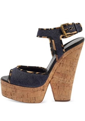 Giuseppe Zanotti Vintage pre-owned 155mm denim platform sandals - Blue