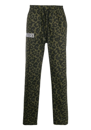 Pleasures leopard print drawstring trousers - Green