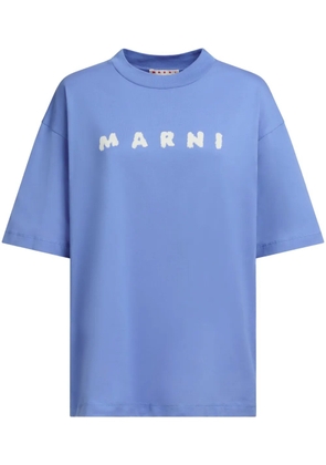 Marni logo-print cotton T-shirt - Blue