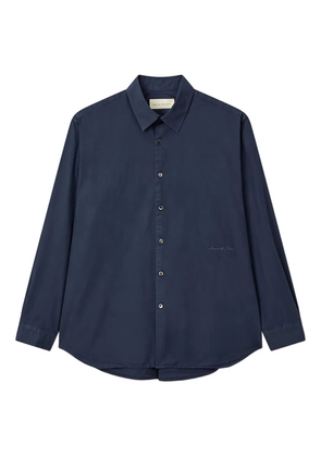 Man On The Boon. Garment-washed poplin shirt - Blue