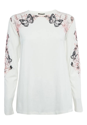 Roberto Cavalli Vintage butterfly floral-trint T-shirt - White