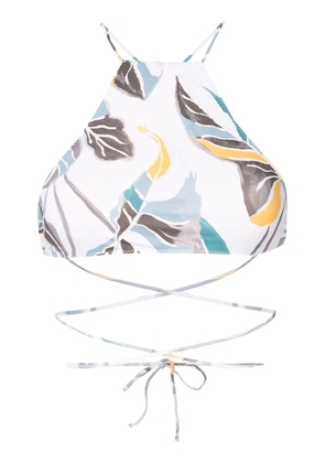 Clube Bossa leaf-print halter-neck bikini-top - Neutrals