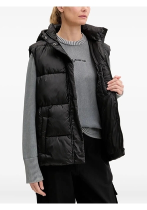 Karl Lagerfeld Jeans hooded belted puffer vest - Black