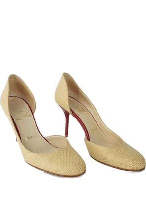 Christian Louboutin Pre-Owned 90mm rattan heels - Neutrals