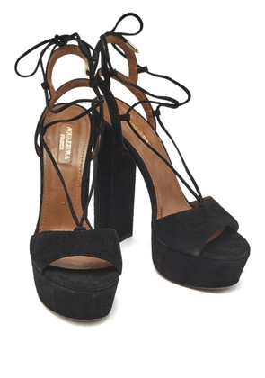 Aquazzura Austin Plateau lace-up sandals - Black