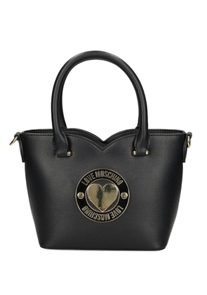 Love Moschino heart-plaque tote bag - Black