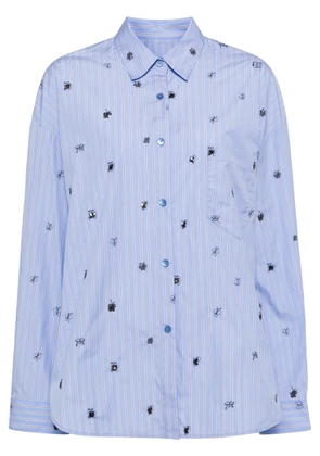 JNBY sequined butterfly-embroidered shirt - Blue