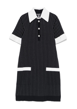 CHANEL Pre-Owned 2010s pinstriped mini dress - Blue