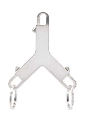 Rick Owens Cerberus brushed-finish keychain - Silver
