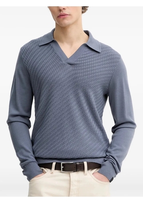 rag & bone textured polo sweater - Blue