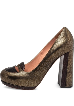 Rochas 120mm leather heeled pumps - Brown