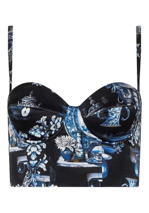 L'Agence Sonya printed bustier top - Black