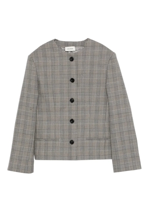 A.M.G. check-pattern button-fastening jacket - Grey