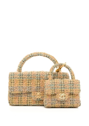 CHANEL Pre-Owned 1992 tweed Classic Flap two-in-one handbag set - Yellow