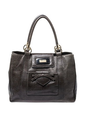 Emporio Armani Pre-Owned crocodile-embossed leather tote bag - Green