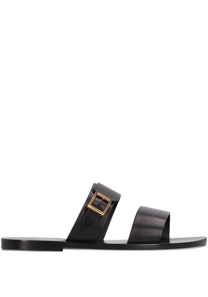 Saint Laurent IOS buckle leather sandals - Black