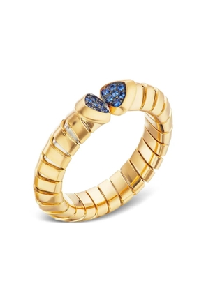 MARINA B 18K yellow gold and sterling silver Trisolina blue sapphire ring