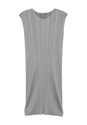 Pleats Please Issey Miyake pleated sleeveless midi dress - Grey