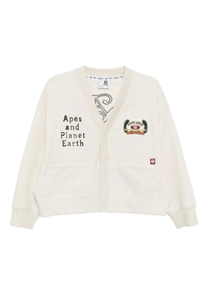 AAPE BY *A BATHING APE® logo-embroidered cardigan - Neutrals
