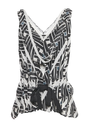 DVF Diane von Furstenberg silk pleated print top - White