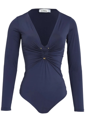 Amir Slama ruched-detail bodysuit - Blue