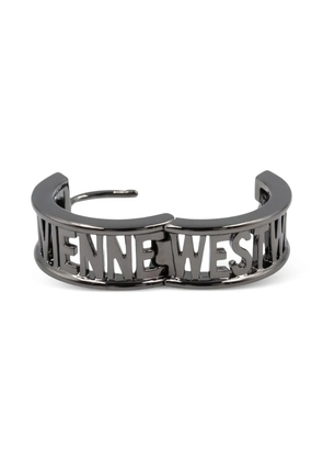 Vivienne Westwood Pre-Owned logo-lettering orb-detail earrings - Grey