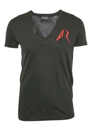DSQUARED2 distressed V-neck T-shirt - Black