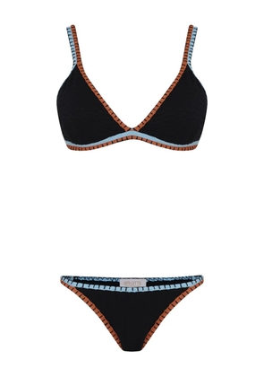 Brigitte contrast-trim triangle bikini - Black