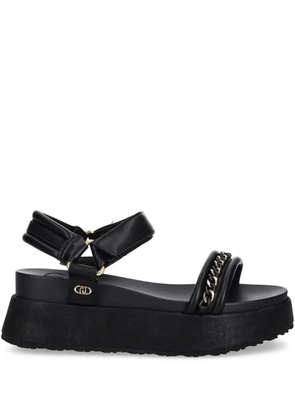 LIU JO 65mm logo-plaque sandals - Black