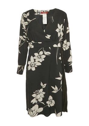 Max Mara floral-print midi dress - Black