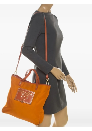 Prada Pre-Owned laser-cut logo tote bag - Orange