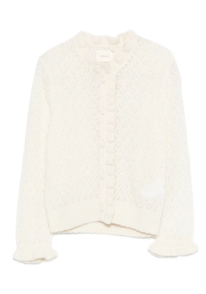 DÔEN frills perforated cardigan - Neutrals