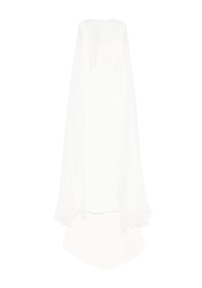 Atu Body Couture detachable-cape maxi dress - White