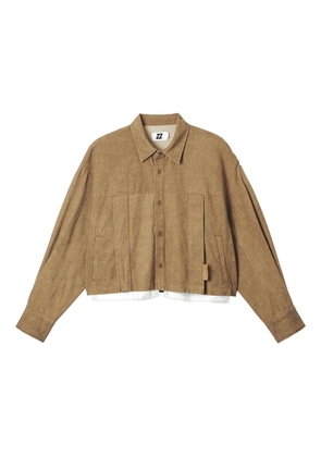 izzue logo-patch cotton shirt - Neutrals
