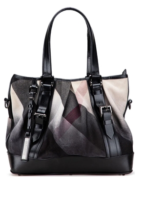 Burberry Pre-Owned 2000-2017 Mega Check Canvas Lowry satchel - Black