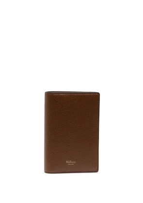 Mulberry logo-stamp leather passport case - Brown