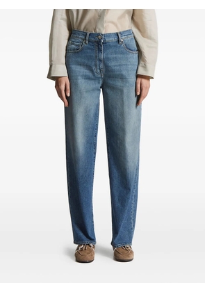 Peserico logo-patch five-pocket denim jeans - Blue