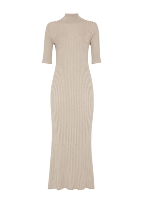 Brunello Cucinelli mock-neck midi dress - Neutrals